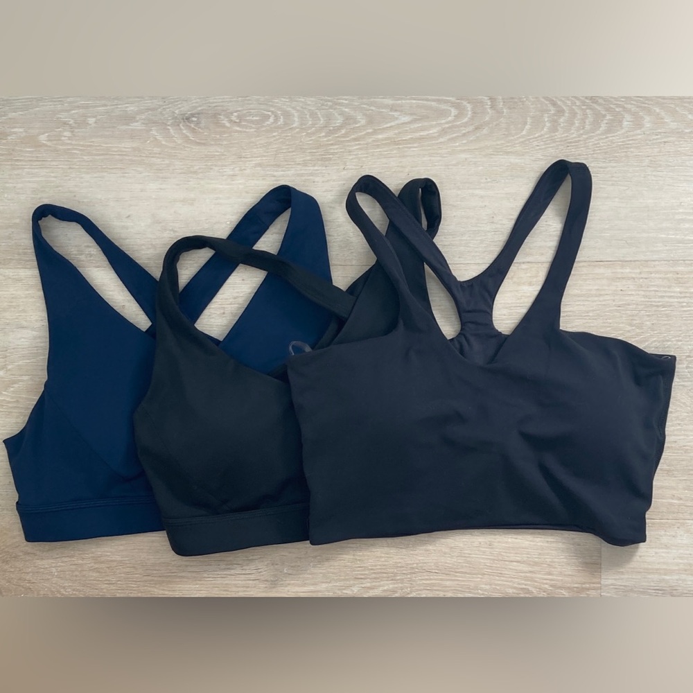 Women's Black and Blue Sports Bras